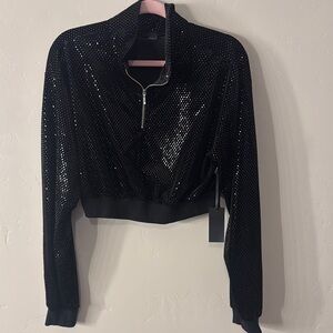 Black Sequin Women's Top